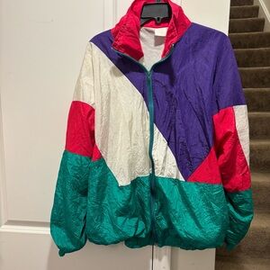 Vintage Retro 80s 90s Colorblock Windbreaker